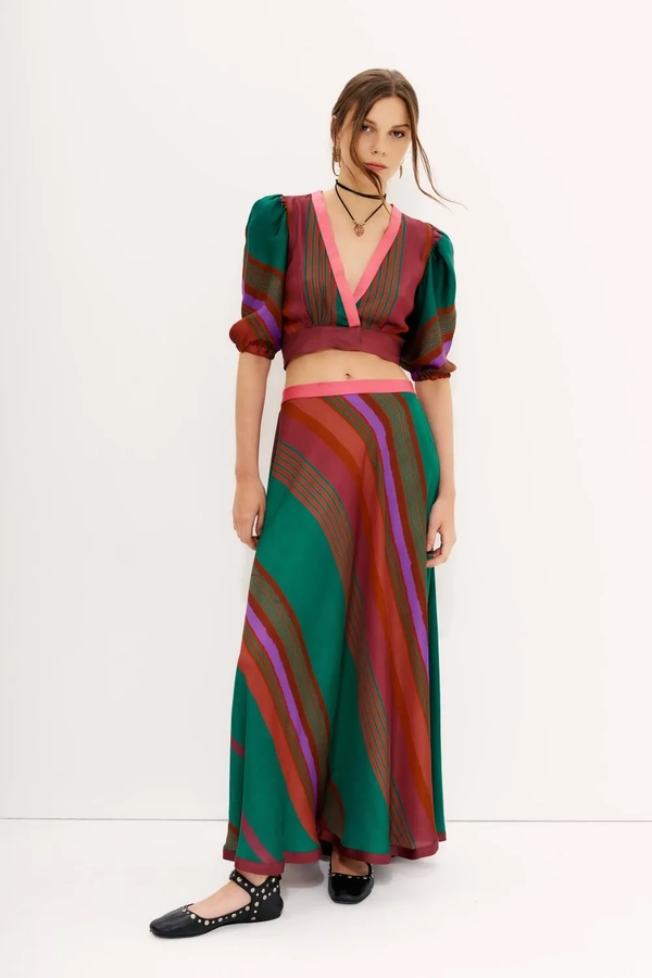 falda stripes wide