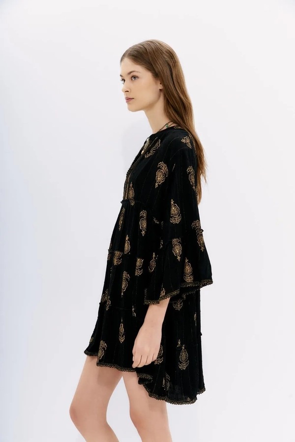 vestido block paisley short