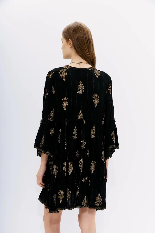 vestido block paisley short
