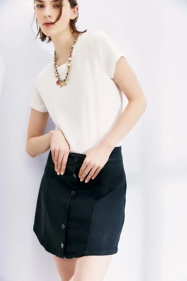falda josephine satin blue black