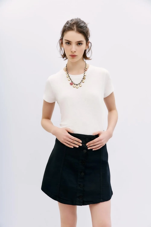 falda josephine satin blue black