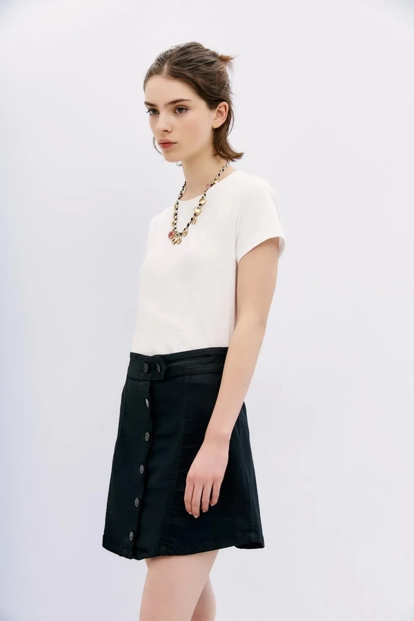 falda josephine satin blue black