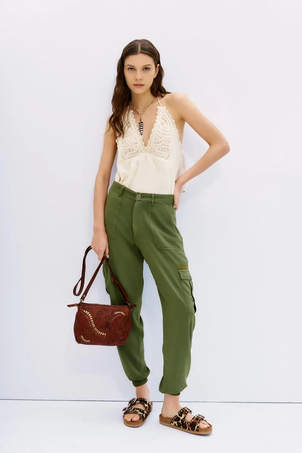 pantalon cargo tencel