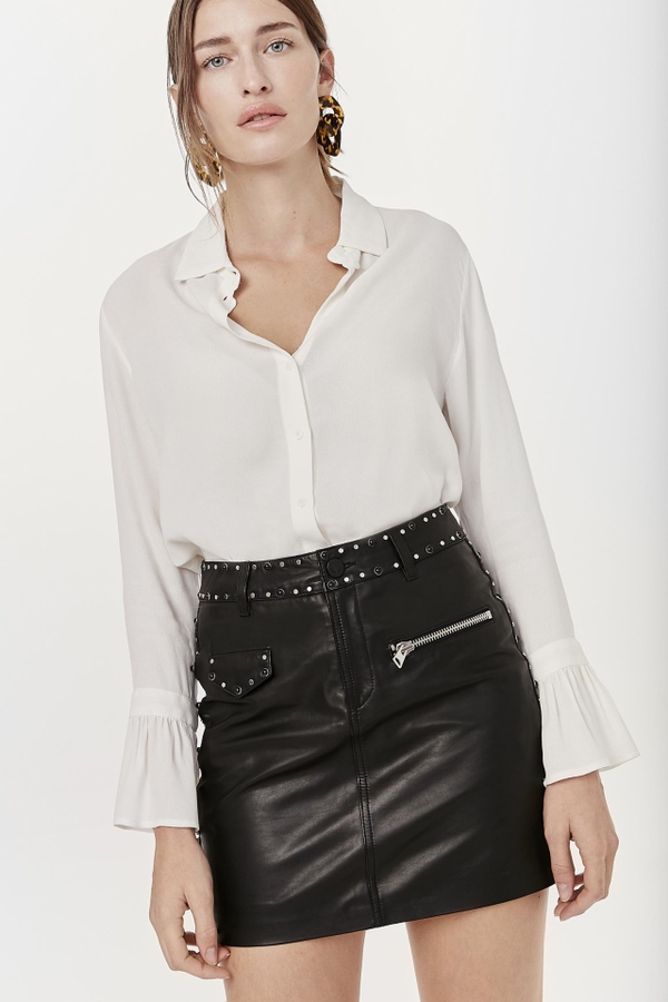 falda peony cuero