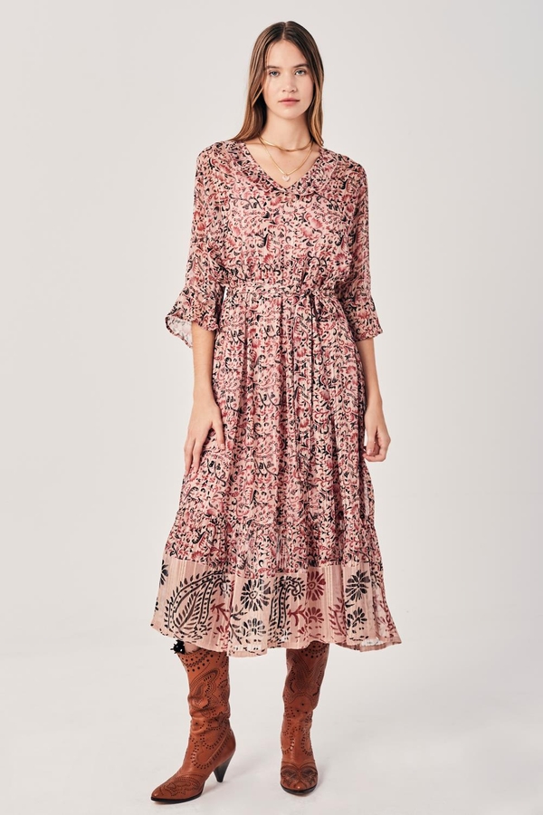 Vestido Oni Print Pink