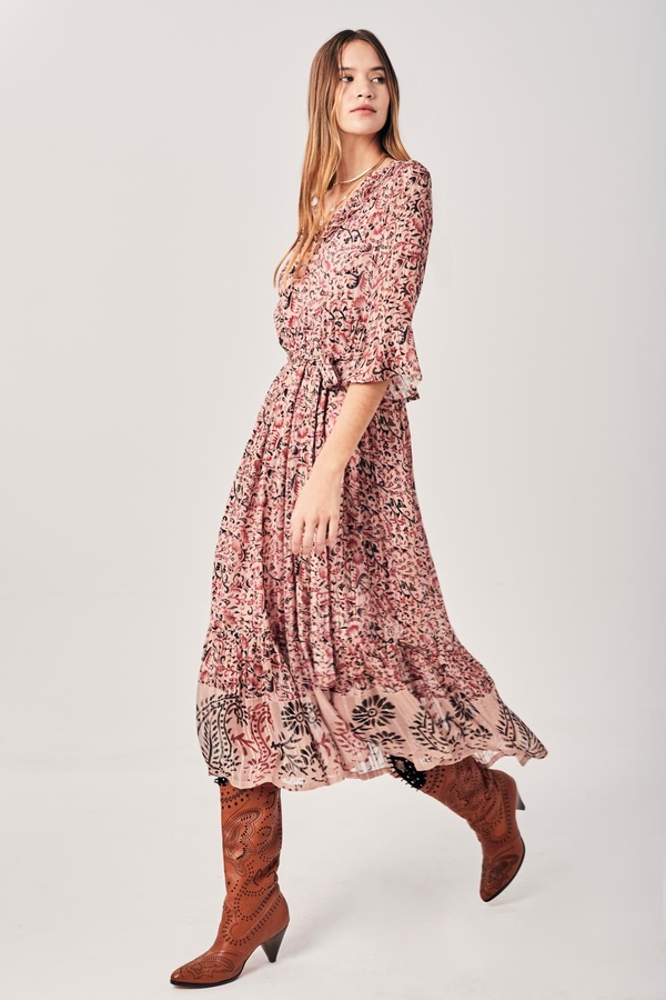 Vestido Oni Print Pink