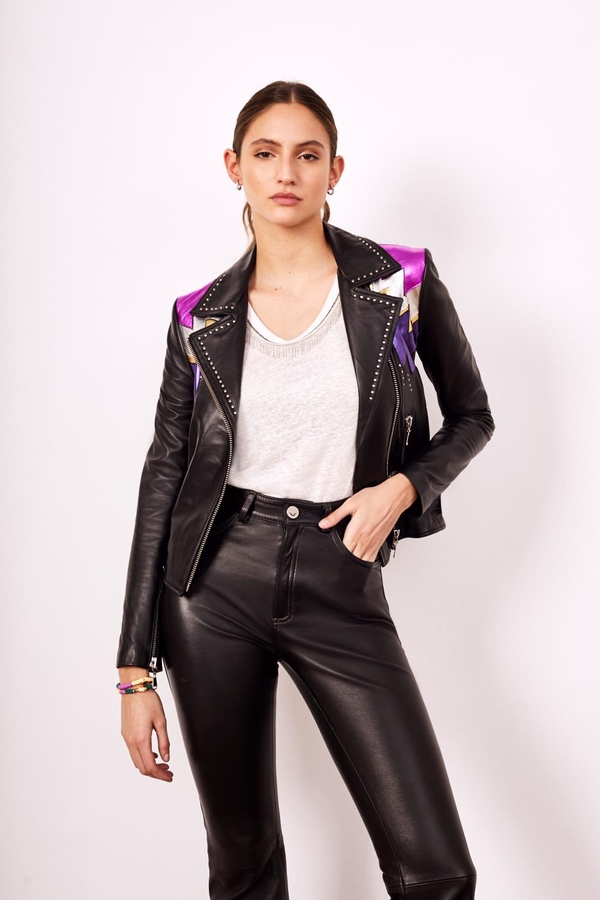 Campera Fire Metal Cuero