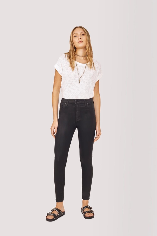 Jean Skinny High Rise Satin Black