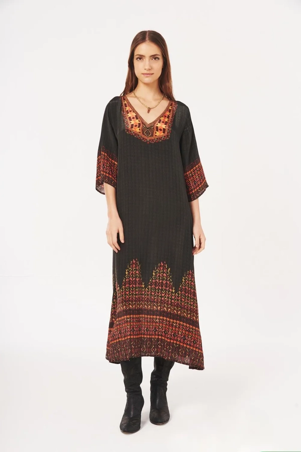 vestido olien ethnic print
