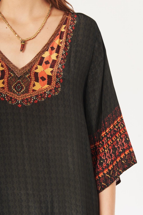 vestido olien ethnic print