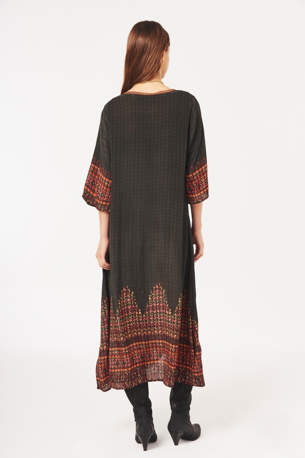 vestido olien ethnic print