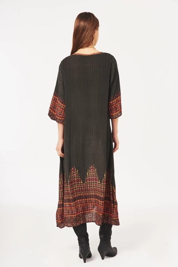 vestido olien ethnic print