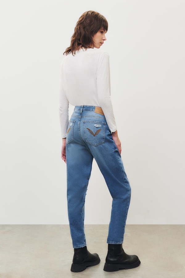 Jean Mom Blue Trash