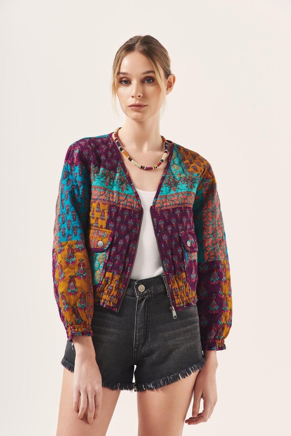 chaqueta multi block print