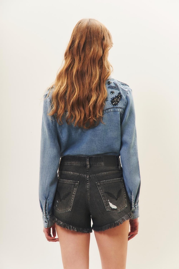 short black denim