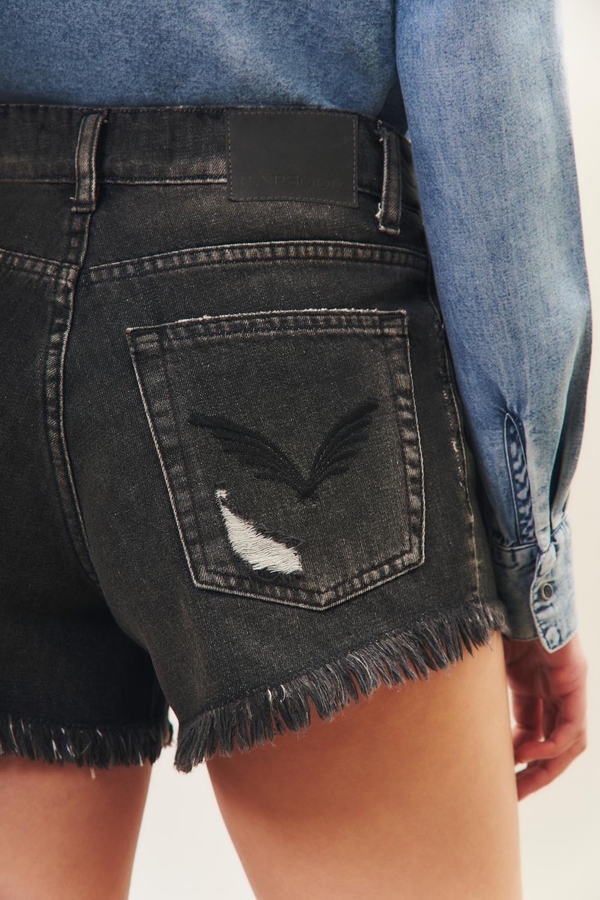 short black denim