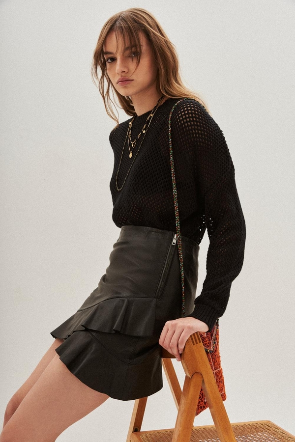 falda flown cuero