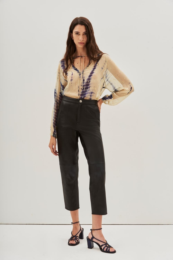 pantalon recto cuero
