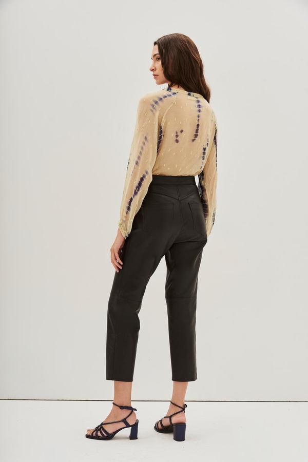pantalon recto cuero