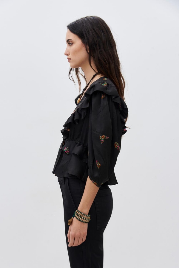 camisa frills butterfly