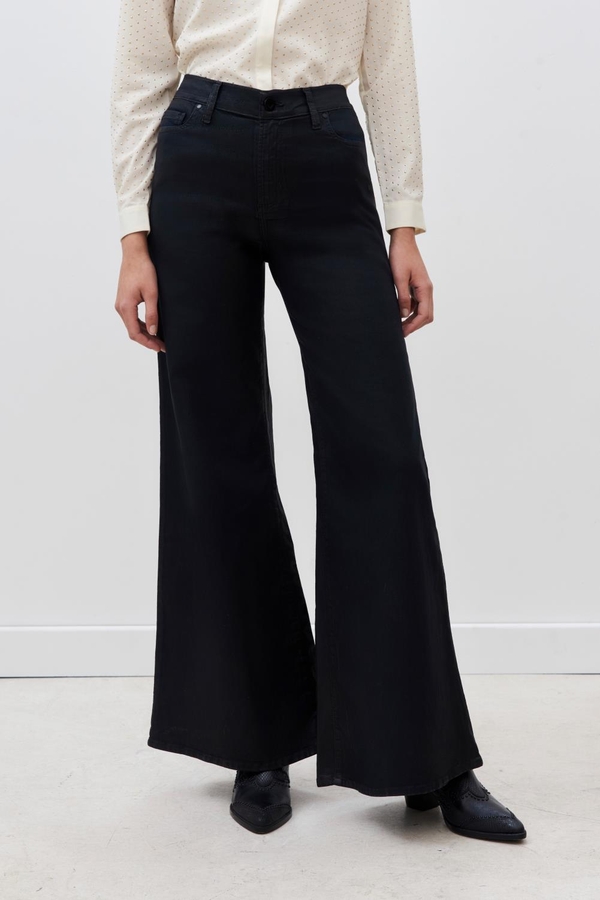 jean palazzo satin blue black