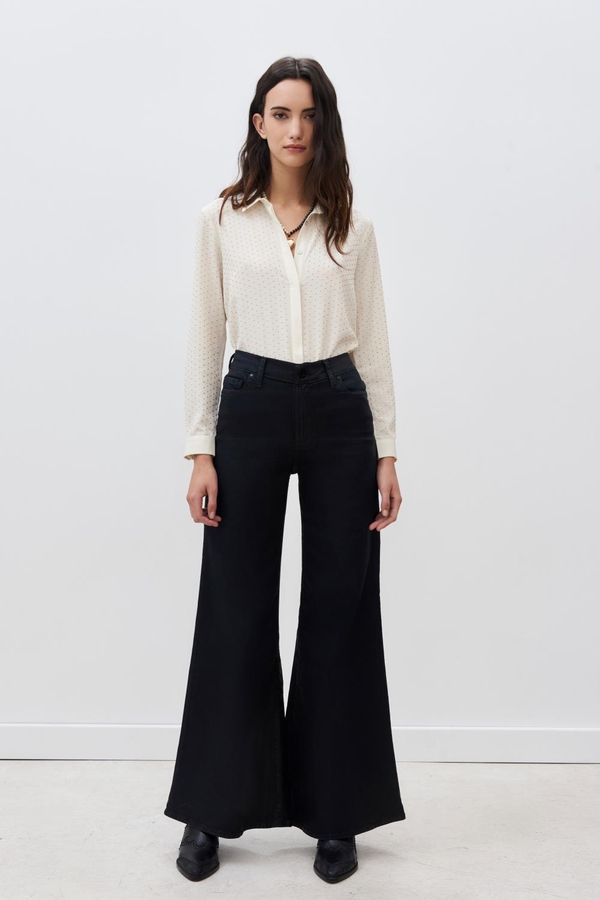 jean palazzo satin blue black