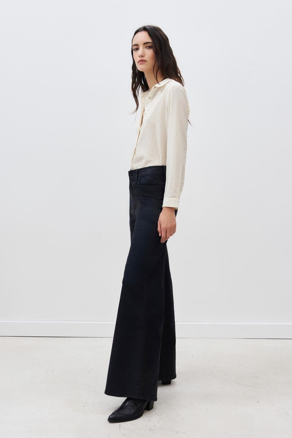 jean palazzo satin blue black