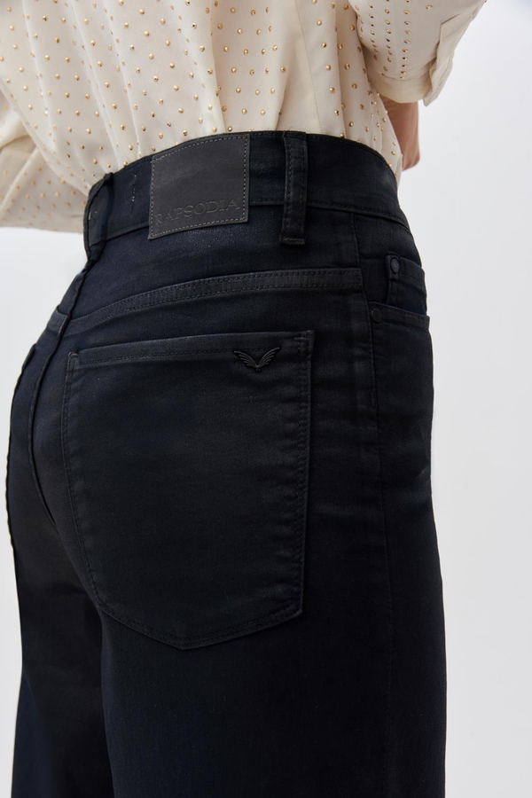 jean palazzo satin blue black