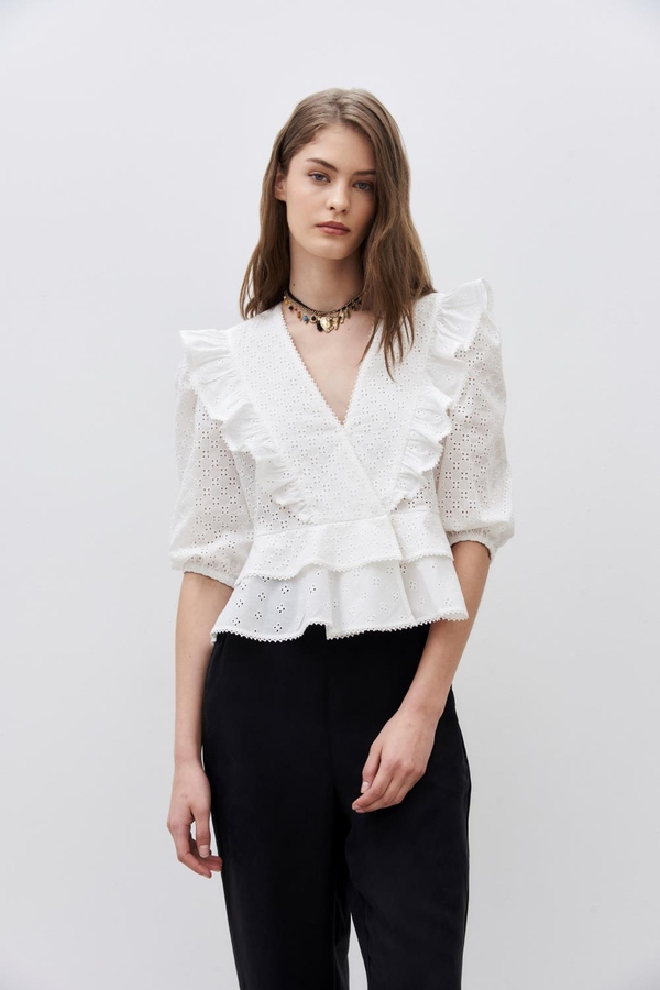 camisa frills laces
