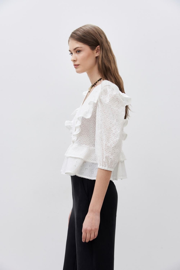 camisa frills laces