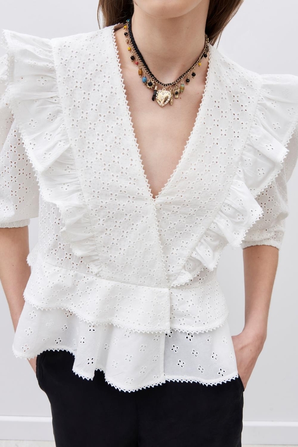 camisa frills laces