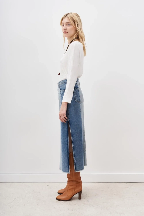 falda patch denim