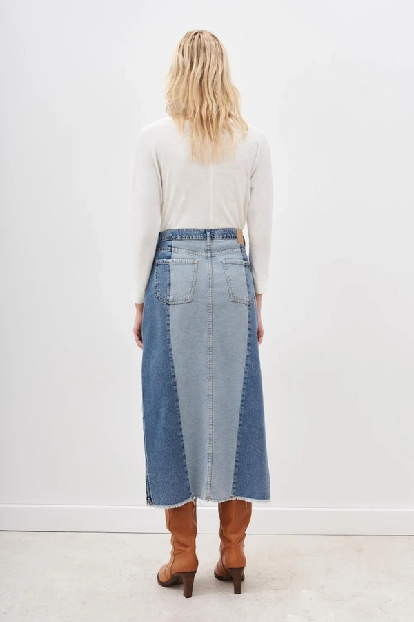 falda patch denim
