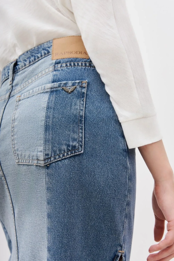falda patch denim