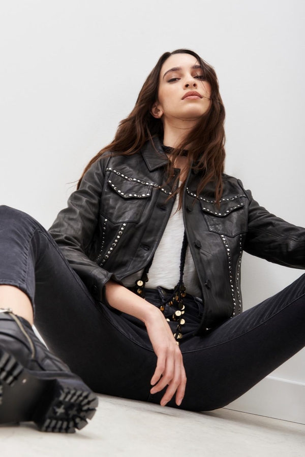 chaqueta oposite cuero
