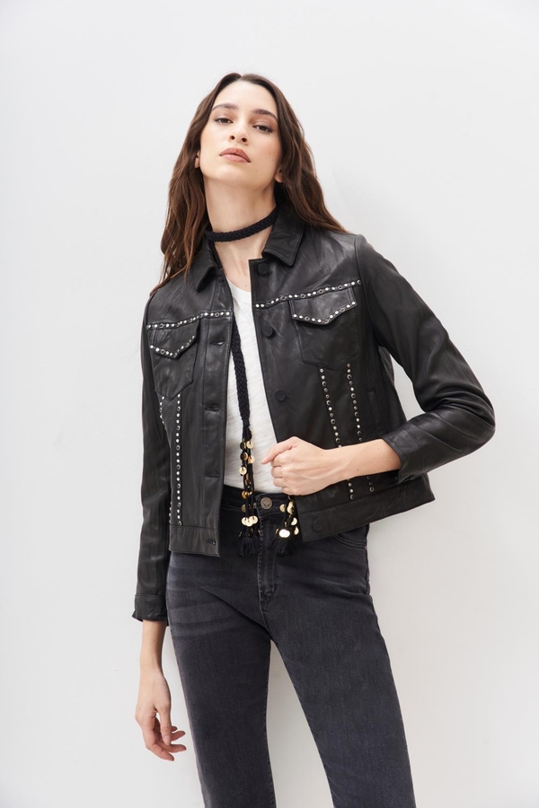 chaqueta oposite cuero
