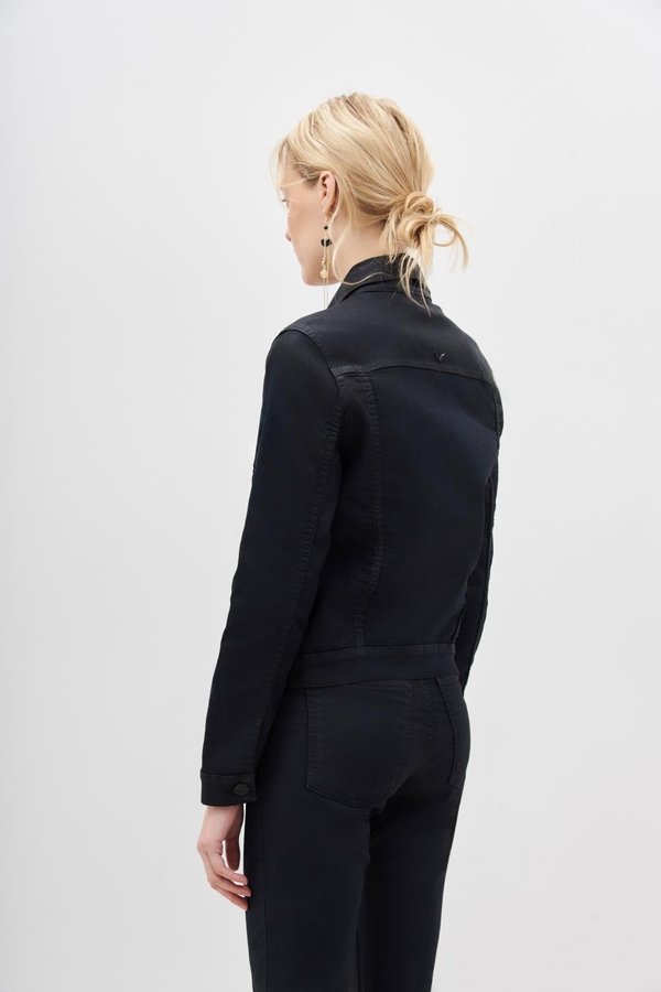chaqueta satin blue black denim