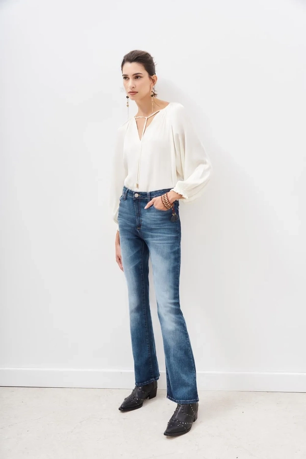 jean flare azul