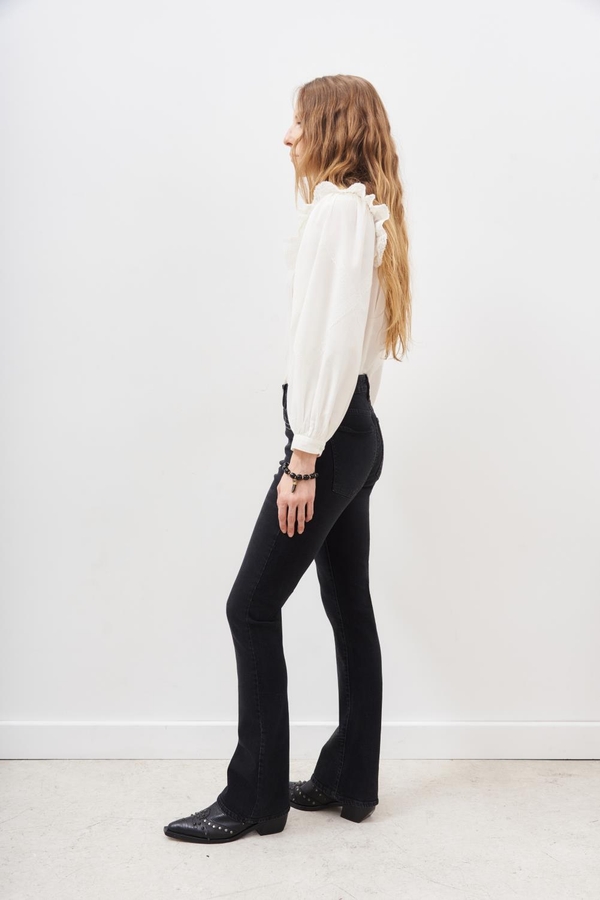 jean flare metal black