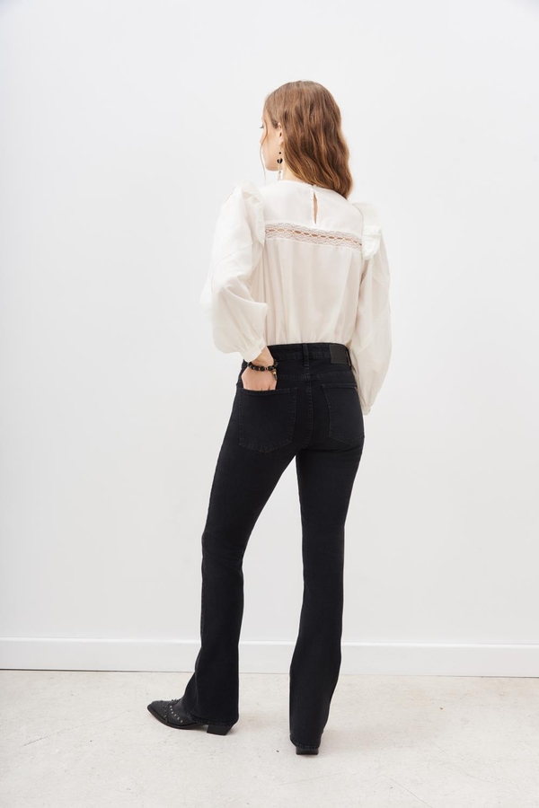 jean flare metal black