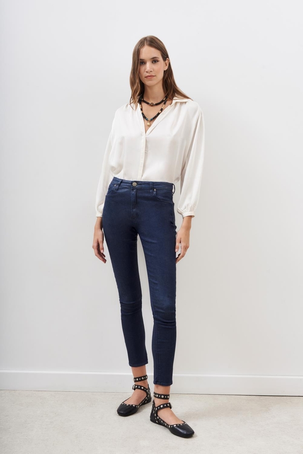 jean slim satin blue