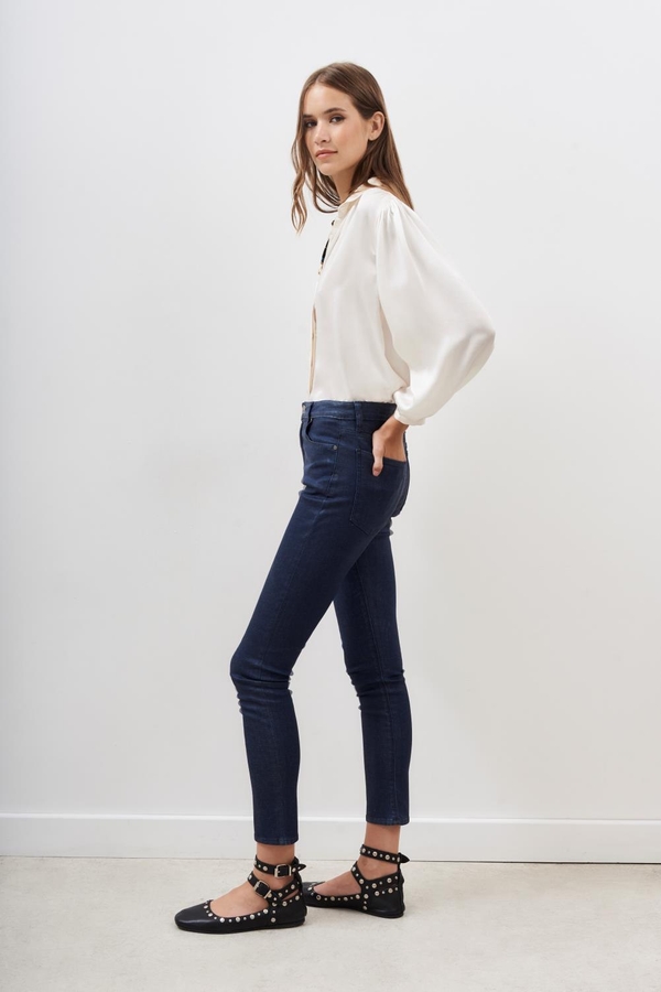 jean slim satin blue