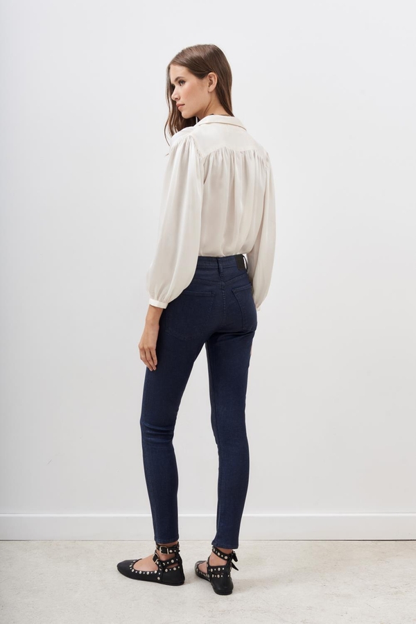 jean slim satin blue