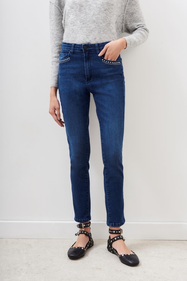 jean slim blue metal