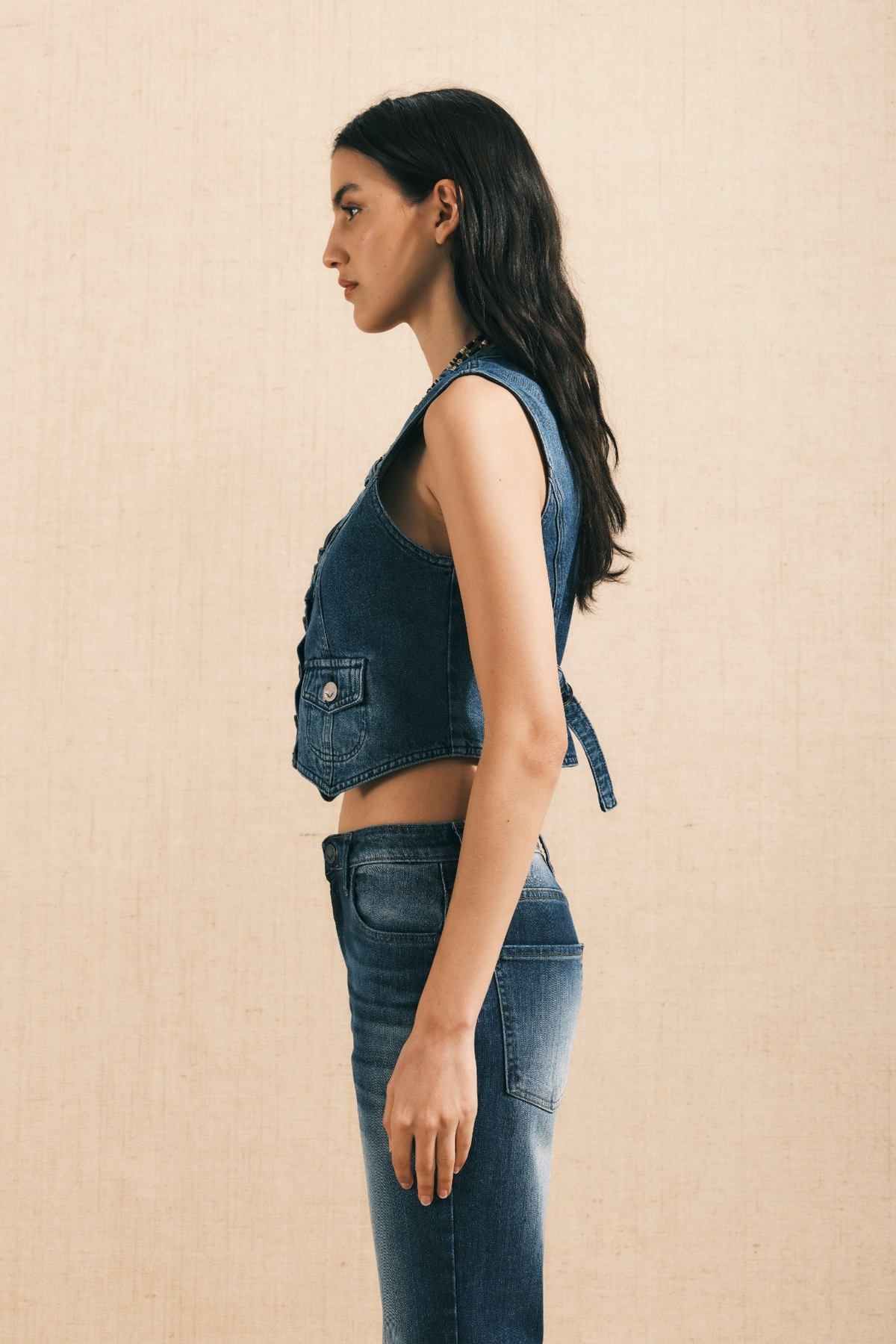 chaleco vintage denim