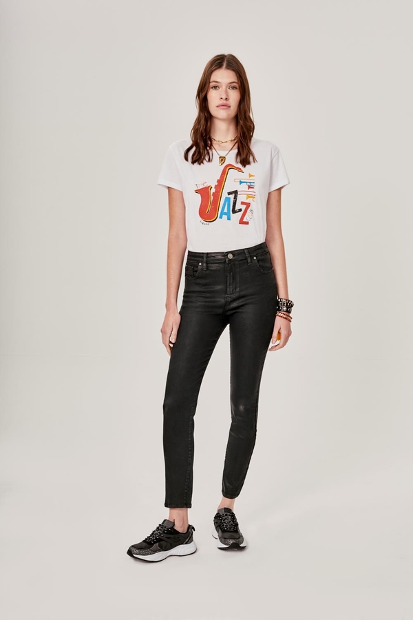 Jean Skinny High Rise Satin Black